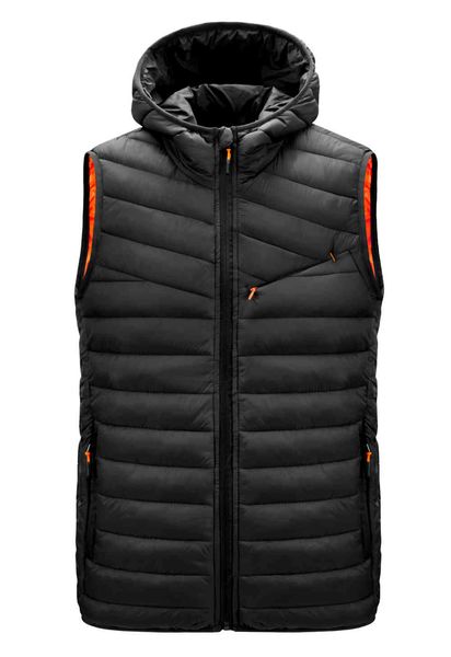 

men's vests winter vest pure color casual waistcoat men sleeveless hooded down coats autumn thicken warm man parkas clothes 77yy, Black;white
