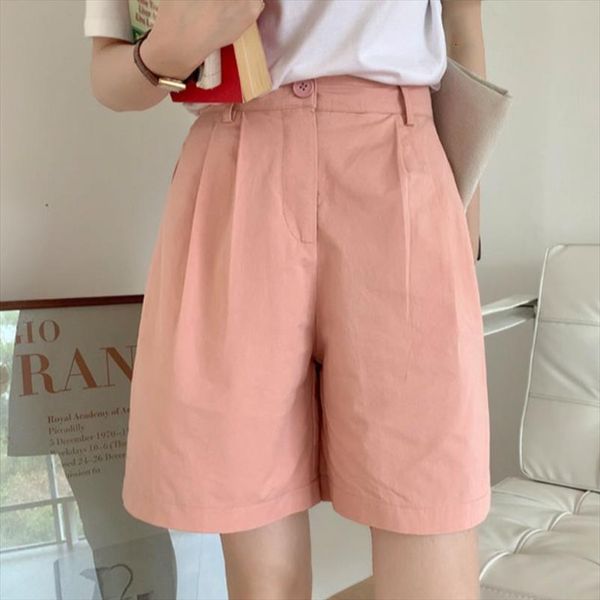 

4colors sml summer women shorts high waist korean style girl casual soild color wide leg x1936, White;black
