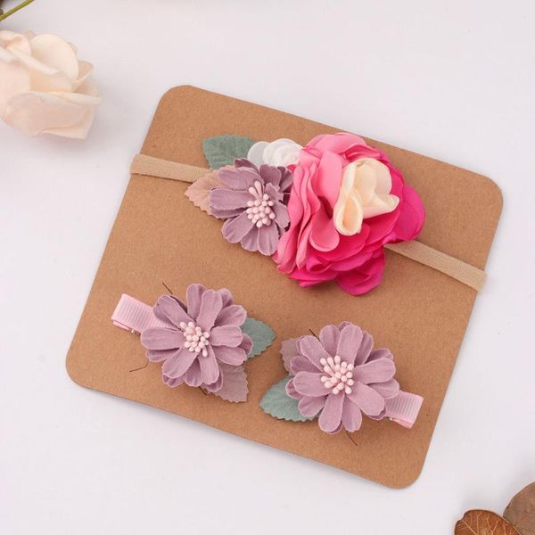 

hair accessories oaoleer 3pcs/set lovely baby headband cute clips pins for girls toddlers hairpin elastic head bands, Slivery;white