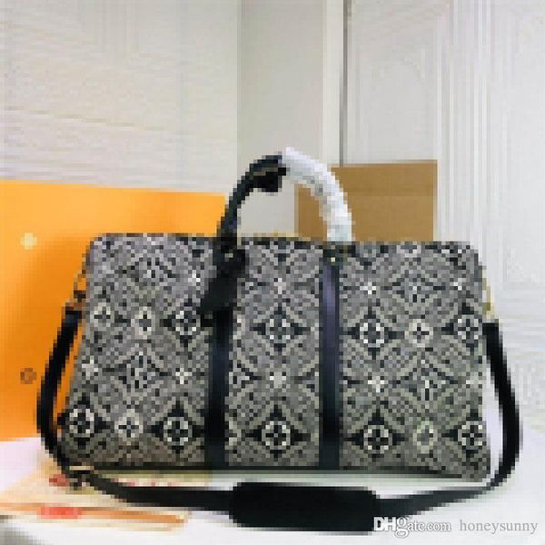 

keepall bandouliÃ¨re 50 black and grey travel bag size: 50 x 29 x 23cm