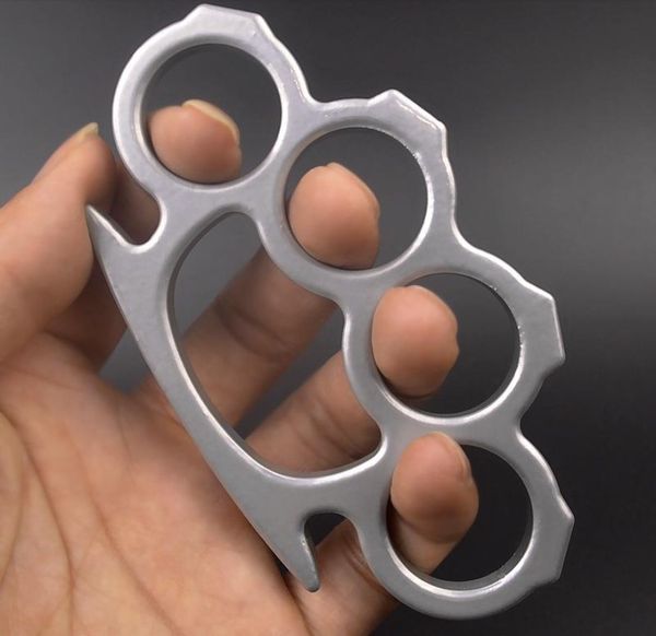 

protective gear gilded steel brass knuckle duster color black plating silver hand tool