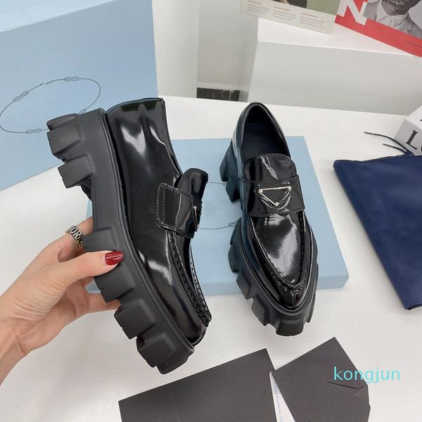 

designer- women shoes thicks bottom platform pointed toes dress shoes silk lining thick soled formal shoe classic black and white
