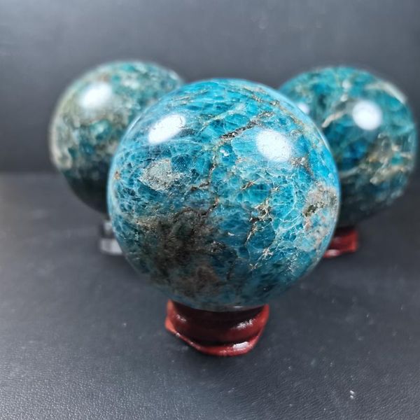 

decorative objects & figurines 40-60mm natural blue apatite sphere healing stones crystal polished caomsj