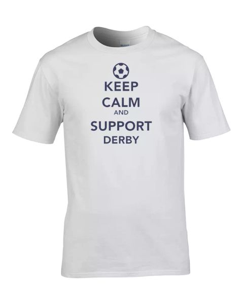 

keep calm and support derby - mens football supporter t shirt, White;black