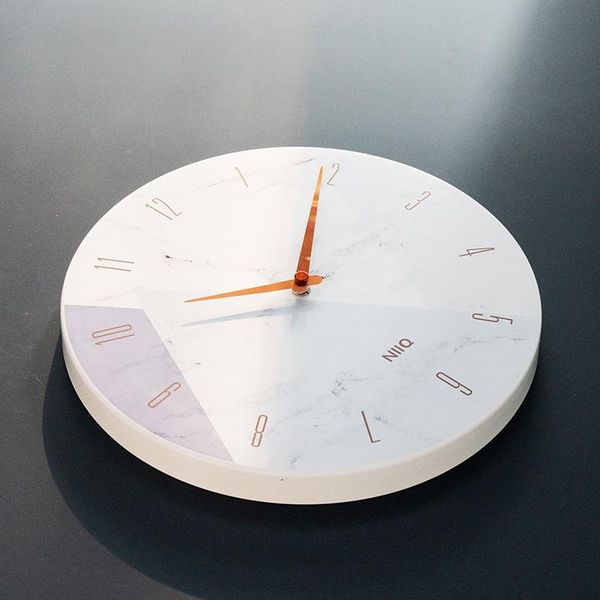 

nordic marble wall clock modern design metal creative stylish clocks bedroom silent reloj pared decorative bg500