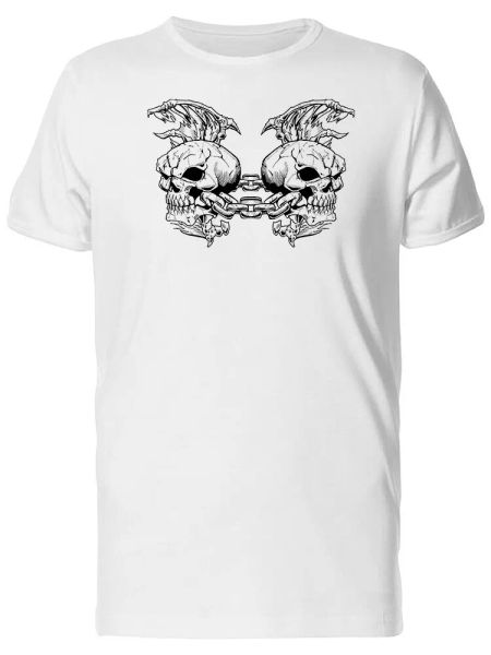 

Two Winged Skulls With Chains Men's Tee -Image by Shutterstock, White;black
