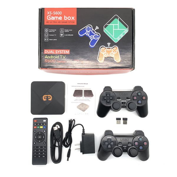 4K HDTV XS 5600 Retro Android TV BOX Spielekonsole für PS1/PSP/SFC/NEO/Arcade/GBA/N64 Videospiel-Spieler mit klassischem 5600-Zoll-3D-Gaming