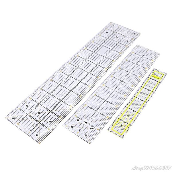 

sewing notions & tools 30/45/60cm quilting patchwork ruler cutting tool thick transparent diy o21 20 drop, Black