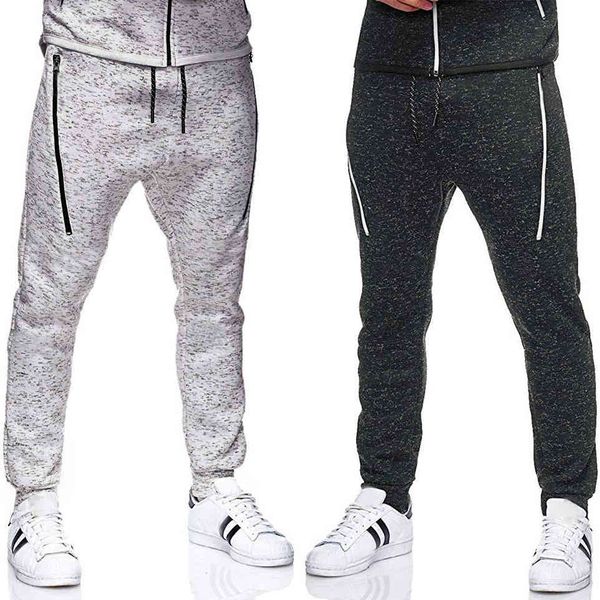 

fashion boutique pants autumn and winter zipper decorative casual men's loose sports, Black