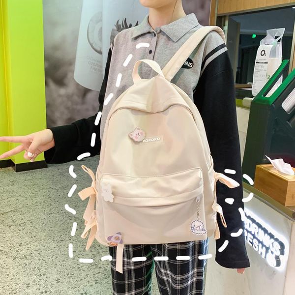 

waterproof women's backpack school student women bow korean harajuku female bag for teenage girls bookbag ladies