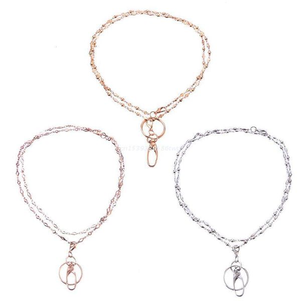 

chains work lanyard id badge holder pendant necklace mobile phone anti-theft rope chain dropship, Silver