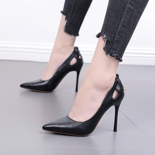 

dress shoes ladies pumps thin heel high heels pointed toe small size womens simple elegant black career work y0012
