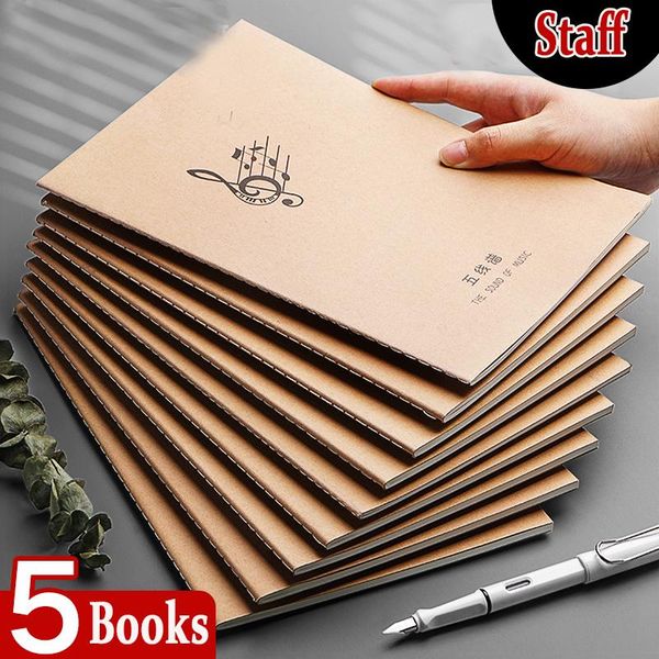 

notepads 200 pages b5 five line spectrum staves exercise book staff music sheet notebook piano keyboard accessories 5 books, Purple;pink