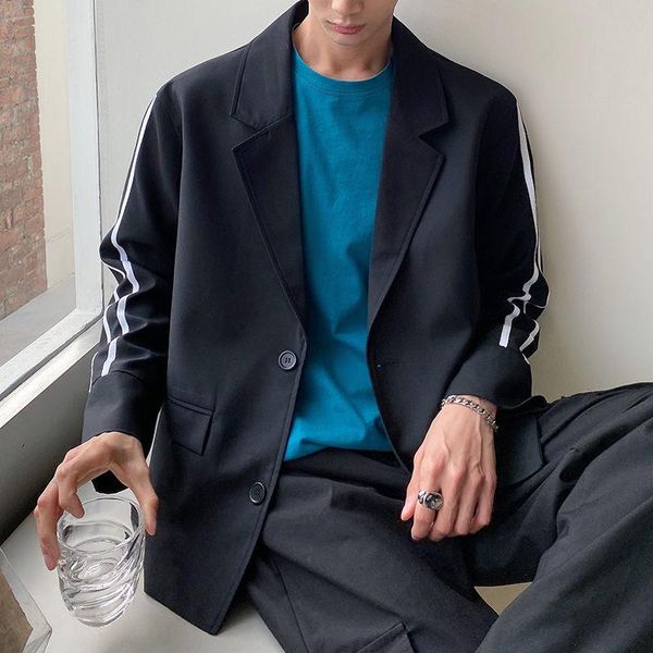 

spring korean version of handsome casual suit men's loose trend versatile jacket k022 / p95 suits & blazers, White;black