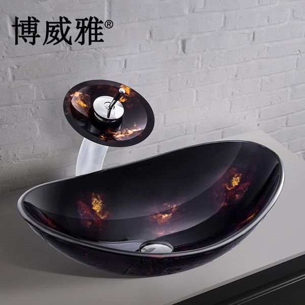 

boweiya bathroom tempered glass washbasin, el toilet washbasin sink faucets
