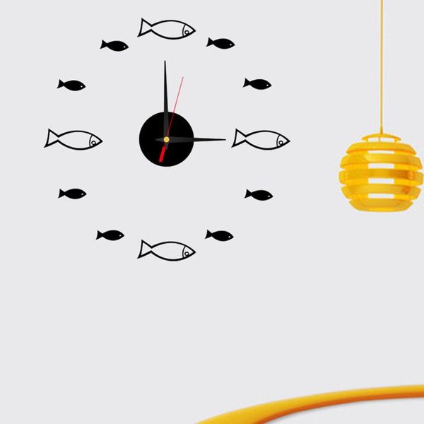 

wall clocks digital clock small metal decoration living room modern art personality sticker mute office home stuff