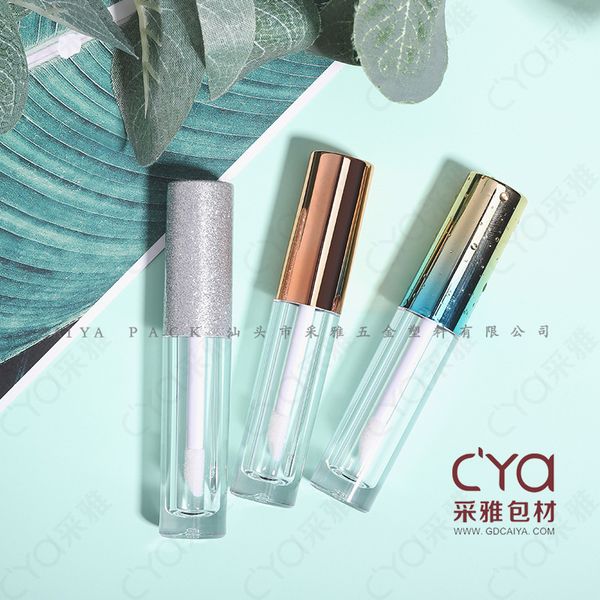 

factory wholesale caiya round lipstick bottle packaging material lipstick split plastic shell transparent lip glaze hollow tube