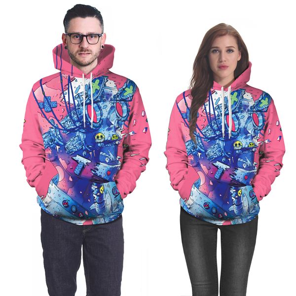 

2021 new autumn and winter hoodie mens hoodies print men women animation machinery hip hop sweatshirt long sleeve b101-179, Black