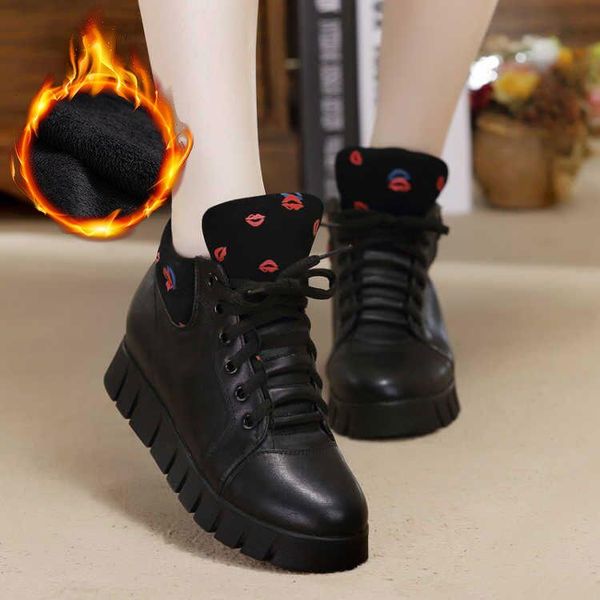 

boots women platform winter shoes snow keep warm ankle, Black