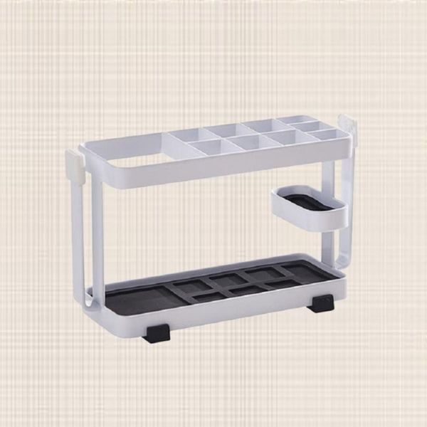 

wall mounted toothbrush storage rack punch toothpaste holder stand for bathroom (table white) bath accessory set