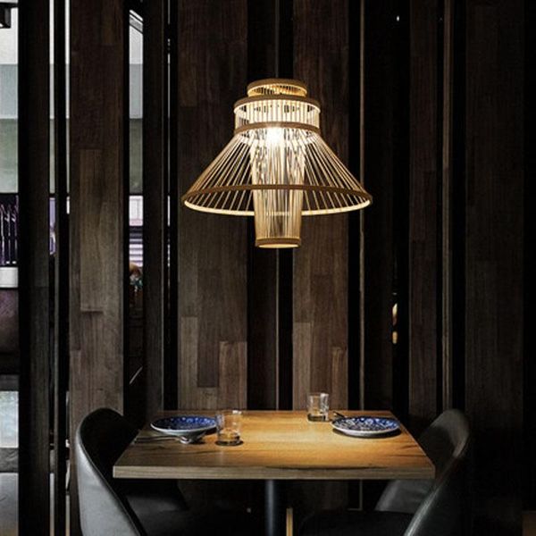 

pendant lamps chinese style bamboo chandelier restaurant zen tea room art birdcage lamp bar villa staircase homestay