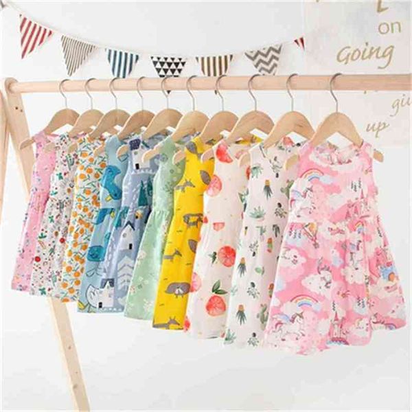 

baby kids girls summer short sleeve dresses cotton folwers casual children clothing 7119 03 210622, Red;yellow