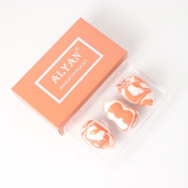

-selling three-piece makeup egg salmon gourd water drop bevel cut set puff super soft beauty gourd, drop1
