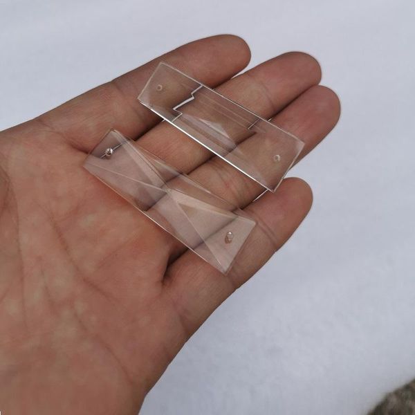 

chandelier crystal 50mm clear trapezoidal triangle bar with 2 holes prism home curtain accessories