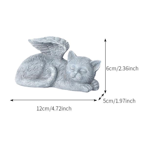 

garden decorations art craft deskdurable gift waterproof diy outdoor lawn angel cat memorial stone pet decor silicone statue sleeping