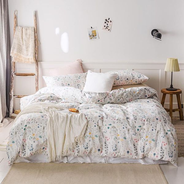 

bedding sets 100%cotton twin  size colorful geometric floral nordic duvet cover bed sheet pillow shams all season soft