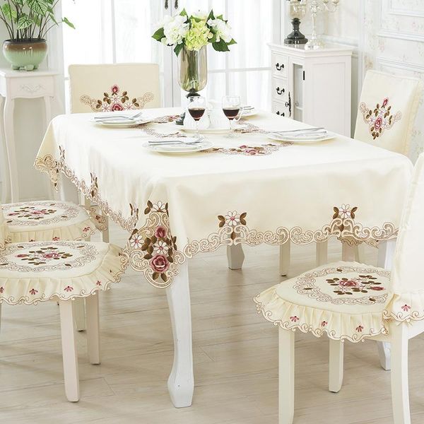 

embroidered round table cloth tablecloth runner tv cabinet set chair cushion home decoration dining cover