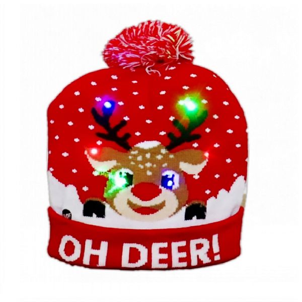 Inverno Led Cappelli Lavorati A Maglia Designer Caldo Pom Beanie Con Alce Pupazzo Di Neve Babbo Natale Albero Di Natale Tessuto Jacquard Gorro Per Adulti Uomo Donna Bambini Head wearm