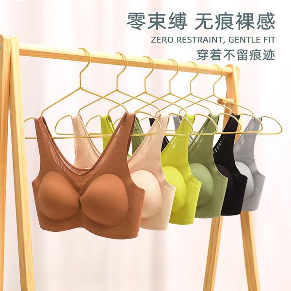 

bras spring and summer a chip non-trace latex jelly vest ladies bra underwear of thin section together without rims, Red;black
