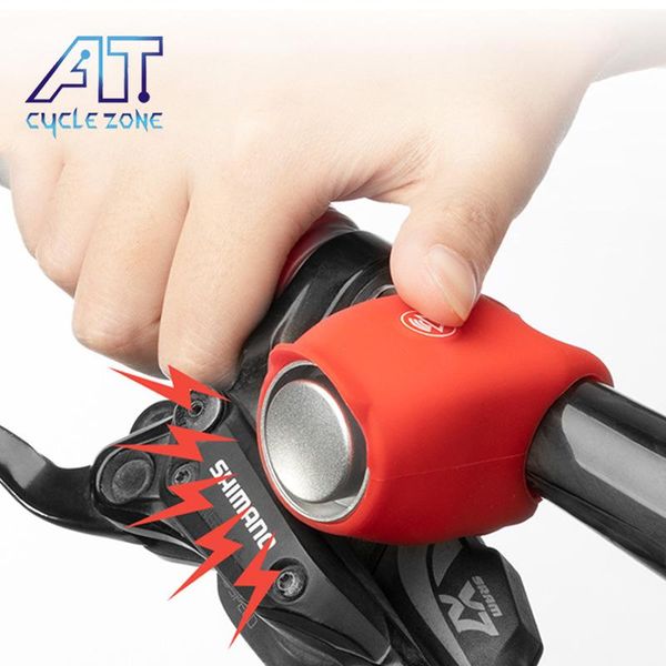 

bike horns cycle zone silicone electric bell ring 6 kinds of voice 120db bicycle horn cycling safety alarm mountain warning