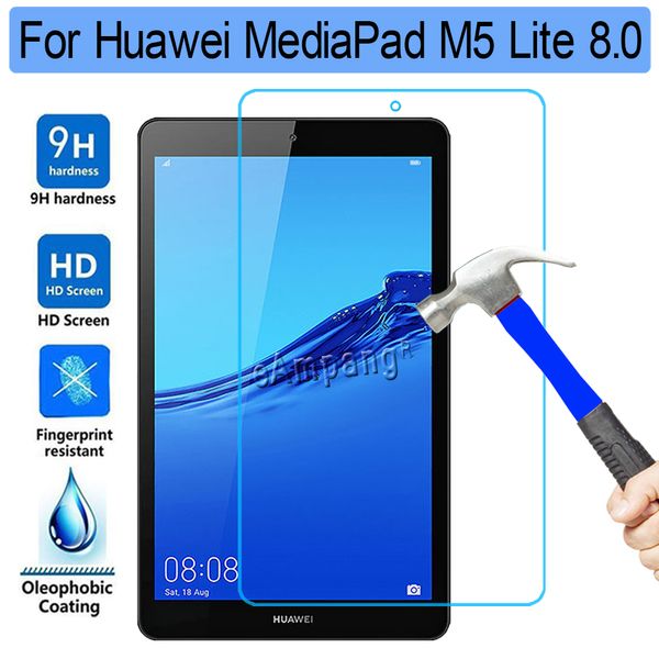 Vetro temperato per Huawei Mediapad M5 Lite 8 8.0 JDN2-W09 JDN2-AL00 Pellicola protettiva per schermo trasparente Vetro protettivo per schermo per tablet