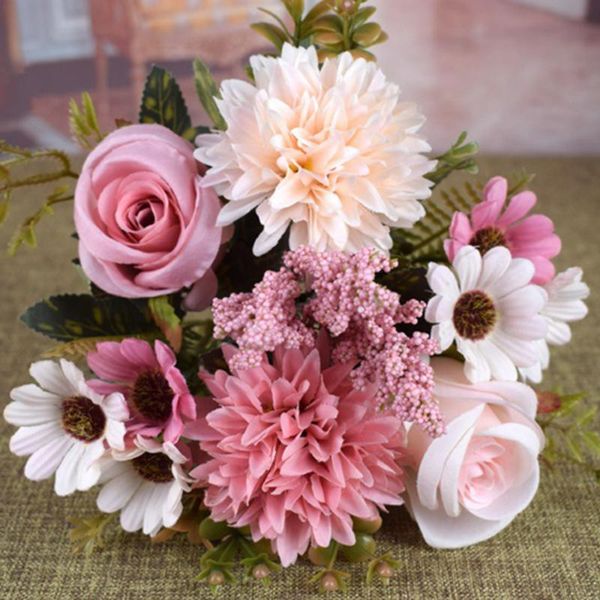 

decorative flowers & wreaths rose lavender wedding bouquet artificial fall silk green plants home decoration decorate hydrangea