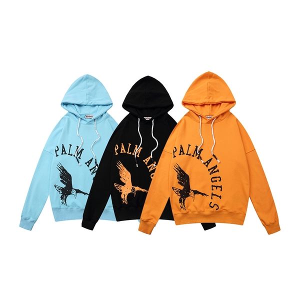 

gaojiechao brand new eagle spread wings letter printing men's and women's pullover hoodies, Black