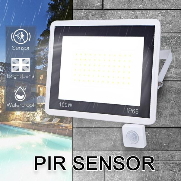 

floodlights led flood light pir motion sensor ip66 waterproof outdoor lighting 220v for garden wall spotlights 10w 20w 50w 100w street lamp