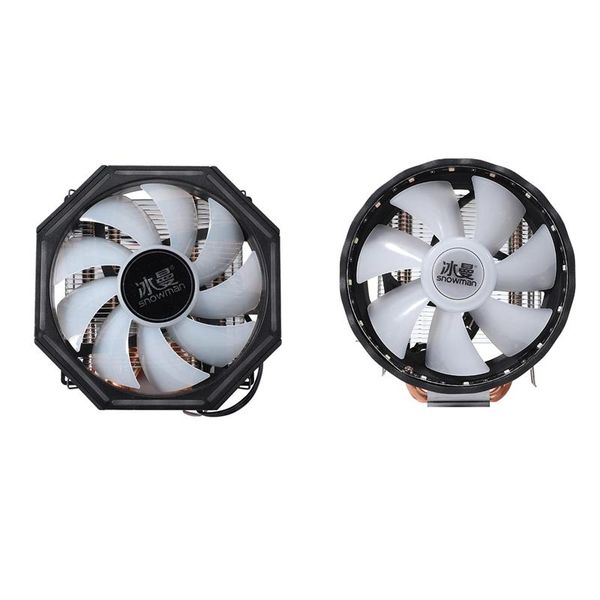 

fans & coolings snowman m4oo cpu radiator, 4 heat pipes 3 pin cooler, three-pin mute fan with light