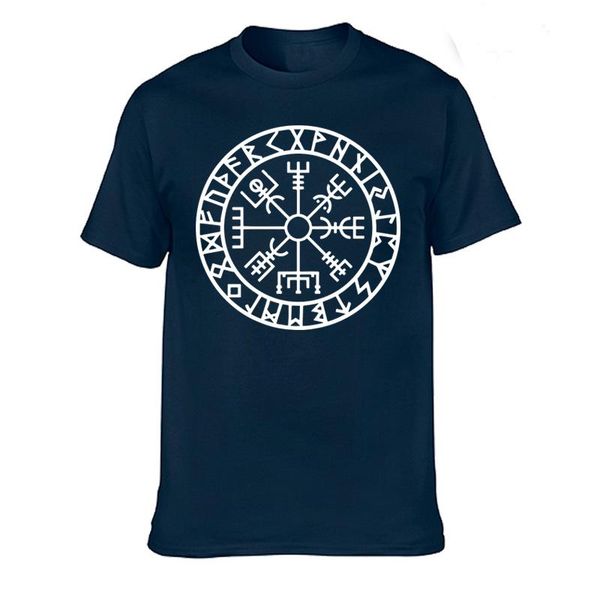

men's t-shirts men cotton t shirt viking icelandic vegvisir compass rune amulet t-shirt casual crew neck short sleeve camisetas, White;black