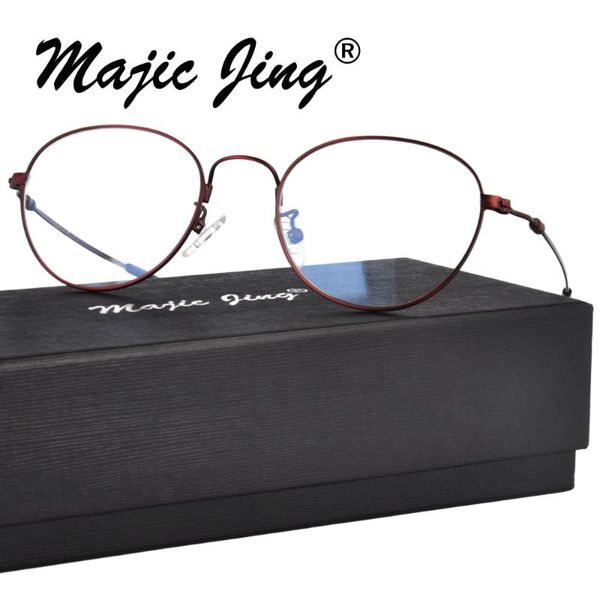 

magic jing round memory metal rx optical frames myopia eyewear eyeglasses prescription for men women 22001 fashion sunglasses, Black