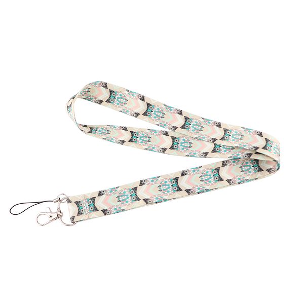 

10pcs/lot j2801 funny cartoon owl lanyard keychains accessory for mobile phone usb id badge holder keys straps tags neck lanyard, Silver