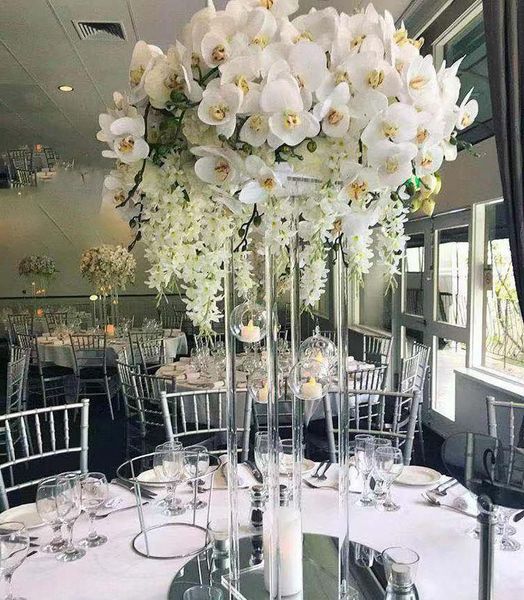 

party decoration wholesale acrylic flower vase clear table centerpiece marriage luxury floral stand columns for wedding