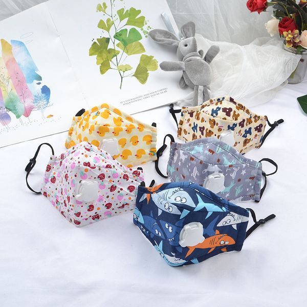 

children's fashion cartoon cotton printing versatile autumn and winter breathable student dust-proof washable breathing valve mask