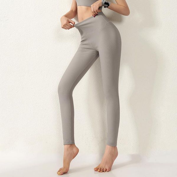 

women's leggings high waisted stretchy women ribbed gym pants, Black