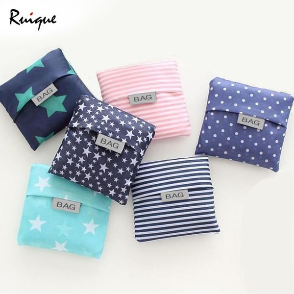 

shopping bags ruique women folding reusable bag fashion printing portable multi-function tote large-capacity storage