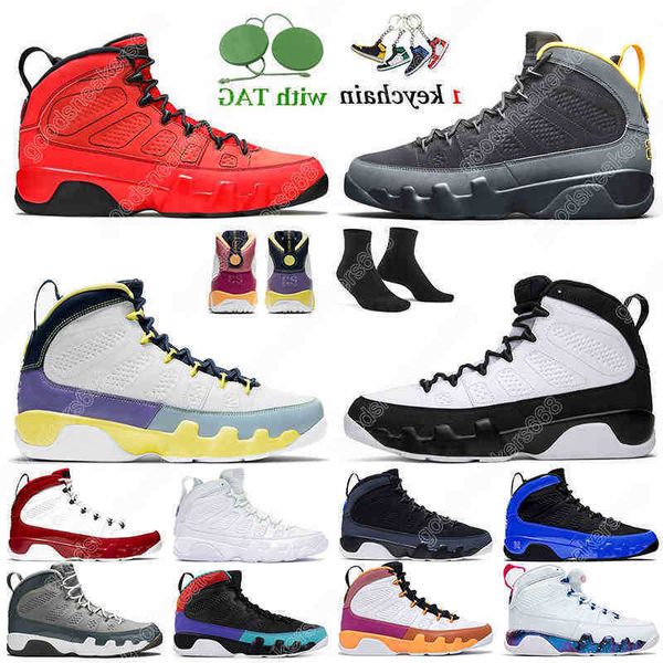 

9 mens basketball shoes 9s university gold chile red change the world space jam white pink multi color