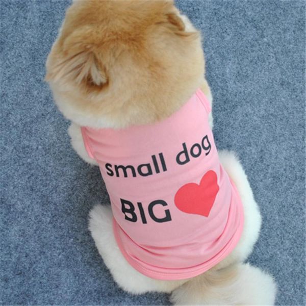 

dog apparel spring and summer leisure styles pet dogs clothing comfortable breathable fashion cool love vest teddy bichon small