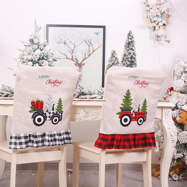 

christmas dinner table decoration restaurant chair cover year decor supplies back covers #30