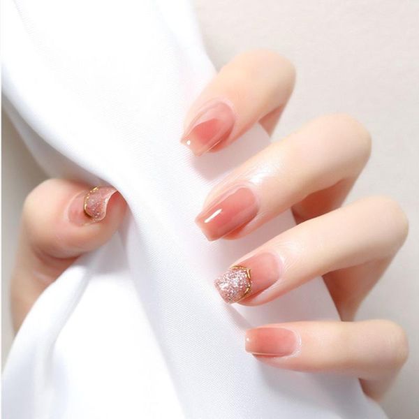 

nail gel 1 bottle polish 15 colors translucent nude 73ml glitter sequins effect ice penetration long lasting base coat, Red;pink
